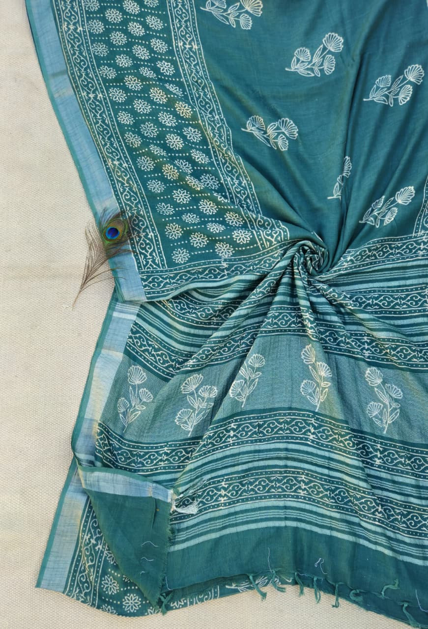 Vibrant Blue Gharchola Pure Gajji Bandhani Blouse Fabric